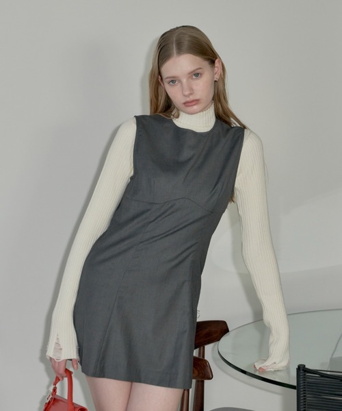 GIUNON（ジウノン）の「sleeveless mini dress / スリーブレスミニドレス（ワンピース・レディース・ブラック/グレー・FREE）」の22枚目の写真