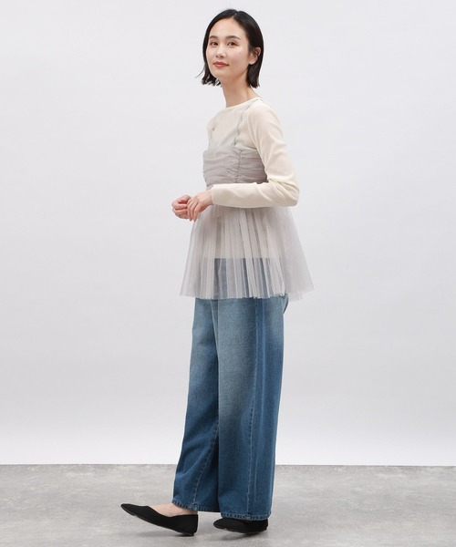 LAKOLE（ラコレ）の「チュールキャミ / 111287（キャミソール・レディース・ブラック/グレー/アイボリー・FREE）」の12枚目の写真