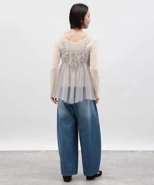 LAKOLE（ラコレ）の「チュールキャミ / 111287（キャミソール・レディース・ブラック/グレー/アイボリー・FREE）」の13枚目の写真