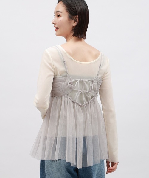 LAKOLE（ラコレ）の「チュールキャミ / 111287（キャミソール・レディース・ブラック/グレー/アイボリー・FREE）」の15枚目の写真