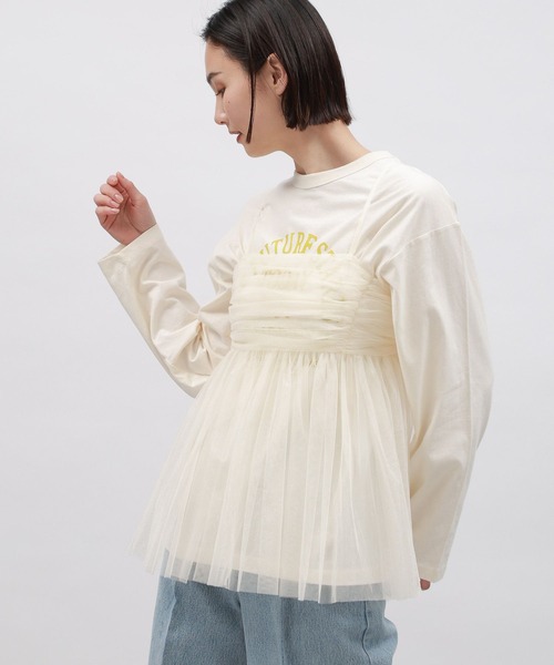 LAKOLE（ラコレ）の「チュールキャミ / 111287（キャミソール・レディース・ブラック/グレー/アイボリー・FREE）」の19枚目の写真