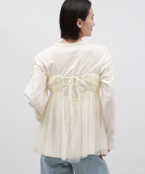 LAKOLE（ラコレ）の「チュールキャミ / 111287（キャミソール・レディース・ブラック/グレー/アイボリー・FREE）」の20枚目の写真