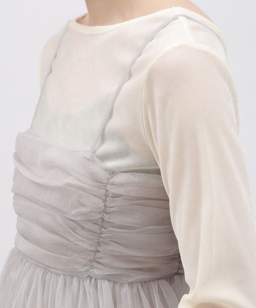 LAKOLE（ラコレ）の「チュールキャミ / 111287（キャミソール・レディース・ブラック/グレー/アイボリー・FREE）」の8枚目の写真