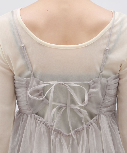 LAKOLE（ラコレ）の「チュールキャミ / 111287（キャミソール・レディース・ブラック/グレー/アイボリー・FREE）」の10枚目の写真