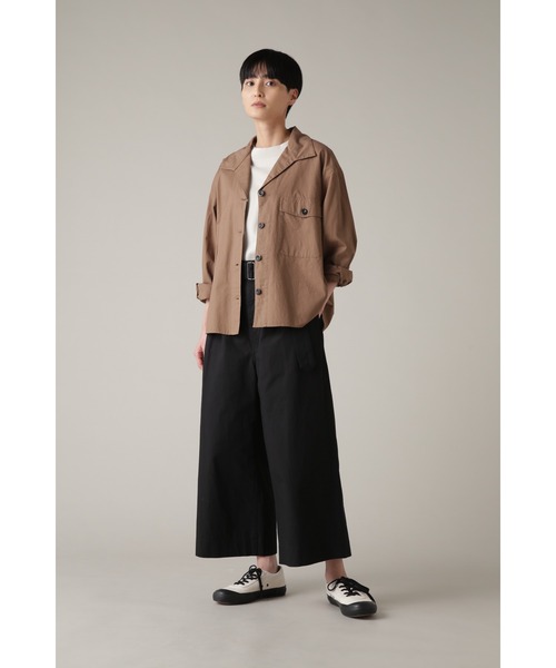 MHL コットンブラウス　シャツジャケット　ブラウン　ブラック　グレー　サイズⅡ MHL.（エムエイチエル）の「DRY COTTON LINEN PLAINWEAVE（シャツ