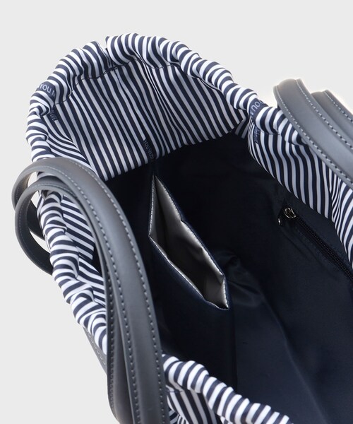 adabat（アダバット）の「◆巾着タイプ カートバッグ（トートバッグ・レディース・ネイビー/ホワイト・00）」の5枚目の写真