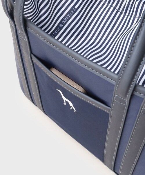 adabat（アダバット）の「◆巾着タイプ カートバッグ（トートバッグ・レディース・ネイビー/ホワイト・00）」の4枚目の写真