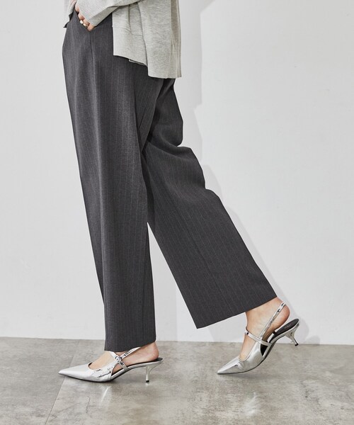 cloenc（クロエンス）の「◆【マシンウォッシュ】ピンストライプテーパードパンツ（その他パンツ・レディース・グレー系2/チャコール/ネイビー系2・02/01/03）」の5枚目の写真