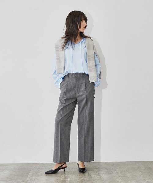 cloenc（クロエンス）の「◆【マシンウォッシュ】ピンストライプテーパードパンツ（その他パンツ・レディース・グレー系2/チャコール/ネイビー系2・02/01/03）」の12枚目の写真