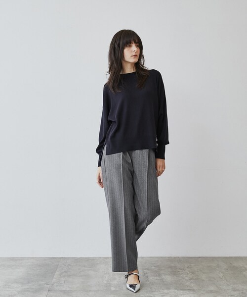 cloenc（クロエンス）の「◆【マシンウォッシュ】ピンストライプテーパードパンツ（その他パンツ・レディース・グレー系2/チャコール/ネイビー系2・02/01/03）」の13枚目の写真