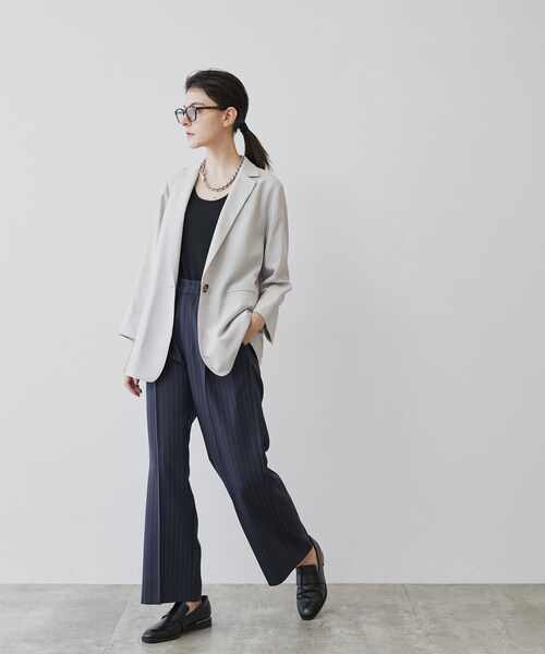 cloenc（クロエンス）の「◆【マシンウォッシュ】ピンストライプテーパードパンツ（その他パンツ・レディース・グレー系2/チャコール/ネイビー系2・02/01/03）」の17枚目の写真