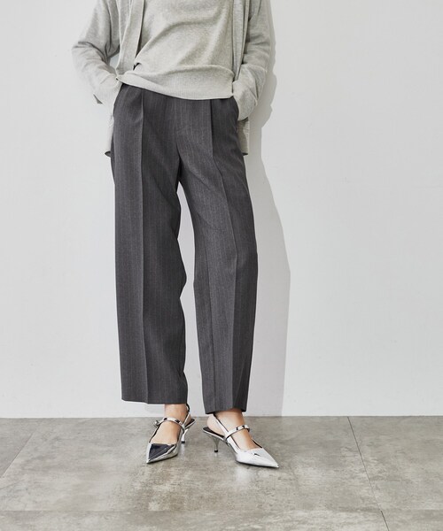 cloenc（クロエンス）の「◆【マシンウォッシュ】ピンストライプテーパードパンツ（その他パンツ・レディース・グレー系2/チャコール/ネイビー系2・02/01/03）」の19枚目の写真