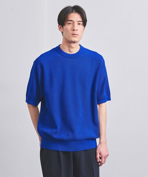 UNITED ARROWS（ユナイテッドアローズ）の「バーズアイ クルーネックニット（ニット/セーター・メンズ・ピンク/ホワイト/ネイビー/ダークグレー/ロイヤルブルー・L/S/XL/M）」の4枚目の写真