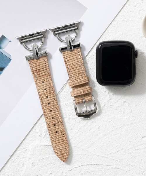 emonique(エモニーク)の「本革レザー Apple Watch バンド スマートウォッチバンド【38/40/41/42/44/45/49mm対応】(デジタル腕時計・レディース・グリーン/ピンク/カーキ/ライトグレー・42/38)」の1枚目の写真