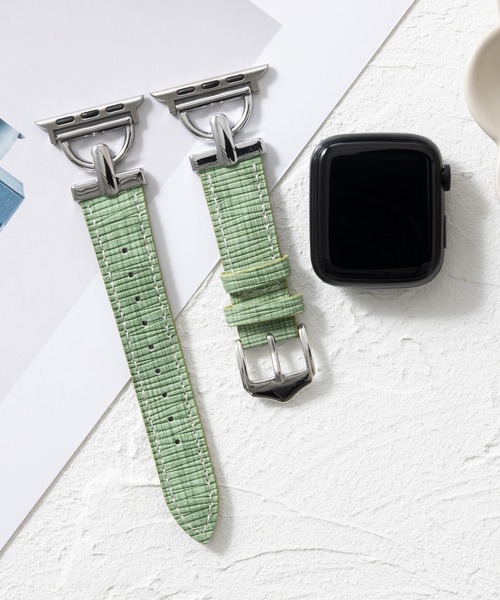 emonique(エモニーク)の「本革レザー Apple Watch バンド スマートウォッチバンド【38/40/41/42/44/45/49mm対応】(デジタル腕時計・レディース・グリーン/ピンク/カーキ/ライトグレー・42/38)」の3枚目の写真