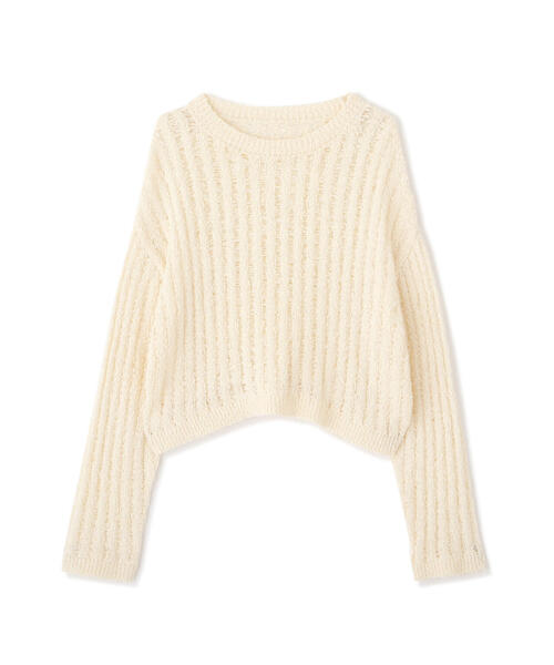 FREE'S MART（フリーズマート）の「メッシュショート丈ニット（ニット/セーター・レディース・イエロー/ホワイト/ブラック・FREE）」の14枚目の写真