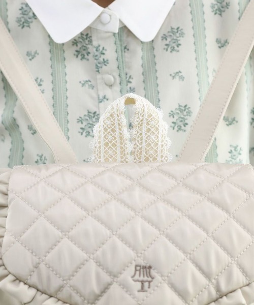 F i.n.t(フィント)の「キルティングフラップミニリュック/fint(バックパック/リュック・レディース・ブラック/アイボリー・FREE)」の9枚目の写真