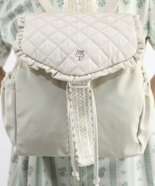 F i.n.t(フィント)の「キルティングフラップミニリュック/fint(バックパック/リュック・レディース・ブラック/アイボリー・FREE)」の7枚目の写真