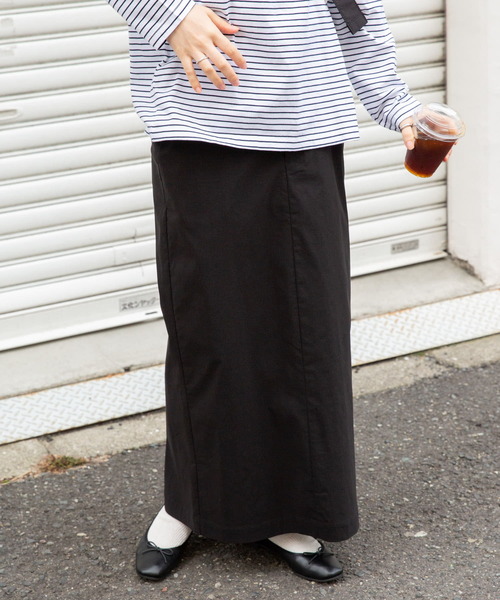 FORK&SPOON（フォークアンドスプーン）の「FORK&SPOON　idealstretchリネンブレンドスカート（スカート・レディース・オリーブ/ブラック・2/1）」の21枚目の写真