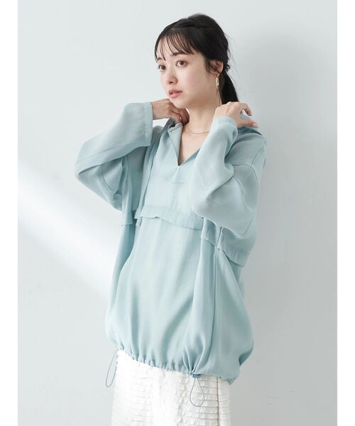 earth music&ecology（アースミュージックアンドエコロジー）の「シアーアノラック（Tシャツ/カットソー・レディース・オフホワイト/ライトイエロー/ブラック/ミント・FREE）」の7枚目の写真