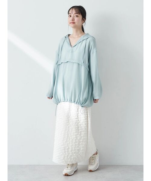 earth music&ecology（アースミュージックアンドエコロジー）の「シアーアノラック（Tシャツ/カットソー・レディース・オフホワイト/ライトイエロー/ブラック/ミント・FREE）」の9枚目の写真