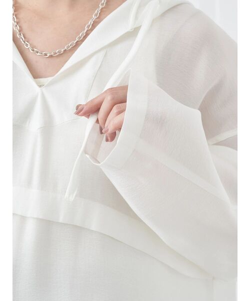 earth music&ecology（アースミュージックアンドエコロジー）の「シアーアノラック（Tシャツ/カットソー・レディース・オフホワイト/ライトイエロー/ブラック/ミント・FREE）」の19枚目の写真