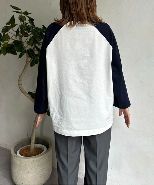 CPCM(シーピーシーエム)の「カラーフロッキーラグラン7分T(Tシャツ/カットソー・メンズ・オフホワイト/チャコールグレー/アイボリー・MEDIUM/LARGE)」の13枚目の写真