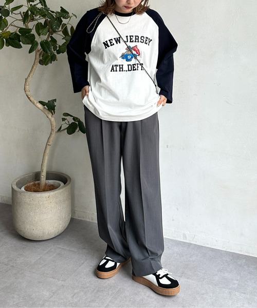 CPCM(シーピーシーエム)の「カラーフロッキーラグラン7分T(Tシャツ/カットソー・メンズ・オフホワイト/チャコールグレー/アイボリー・MEDIUM/LARGE)」の14枚目の写真