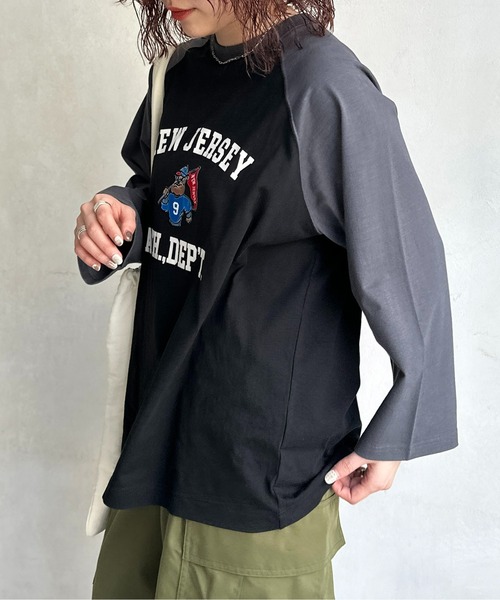 CPCM(シーピーシーエム)の「カラーフロッキーラグラン7分T(Tシャツ/カットソー・メンズ・オフホワイト/チャコールグレー/アイボリー・MEDIUM/LARGE)」の6枚目の写真