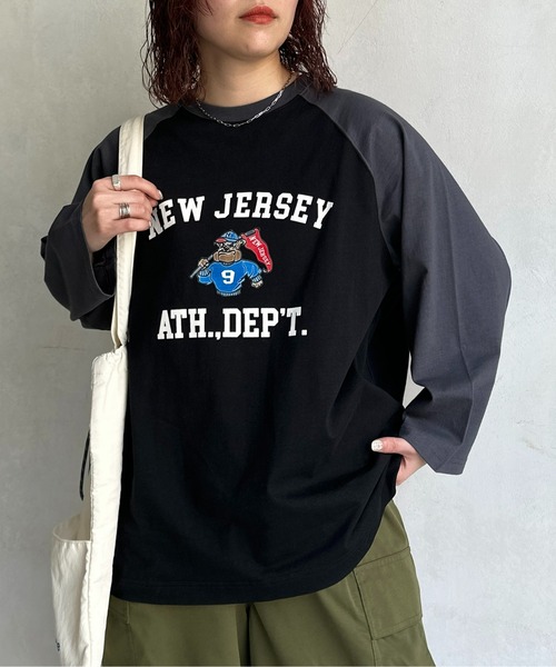 CPCM(シーピーシーエム)の「カラーフロッキーラグラン7分T(Tシャツ/カットソー・メンズ・オフホワイト/チャコールグレー/アイボリー・MEDIUM/LARGE)」の7枚目の写真