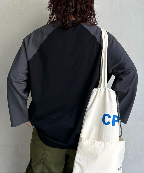 CPCM(シーピーシーエム)の「カラーフロッキーラグラン7分T(Tシャツ/カットソー・メンズ・オフホワイト/チャコールグレー/アイボリー・MEDIUM/LARGE)」の8枚目の写真