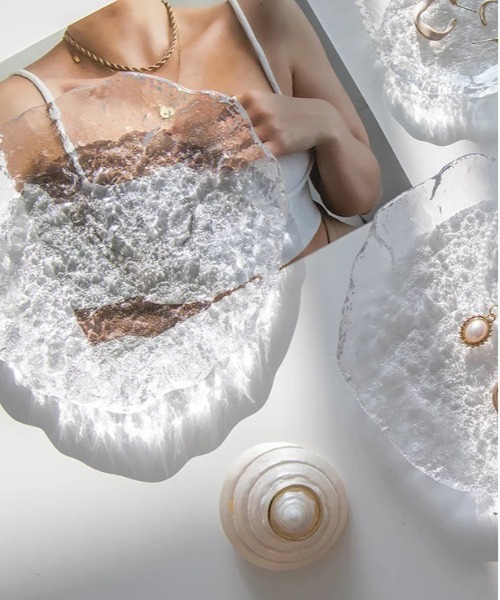 Port（ポート）の「ウォーター シャドウ ガラス プレート / アクセサリー トレイ #（インテリア雑貨・レディース・クリア・FREE）」の3枚目の写真