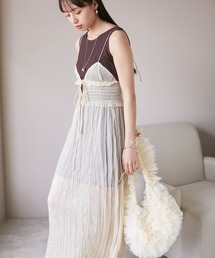 【SET】タンク付きシアーラメキャミワンピース【洗える】