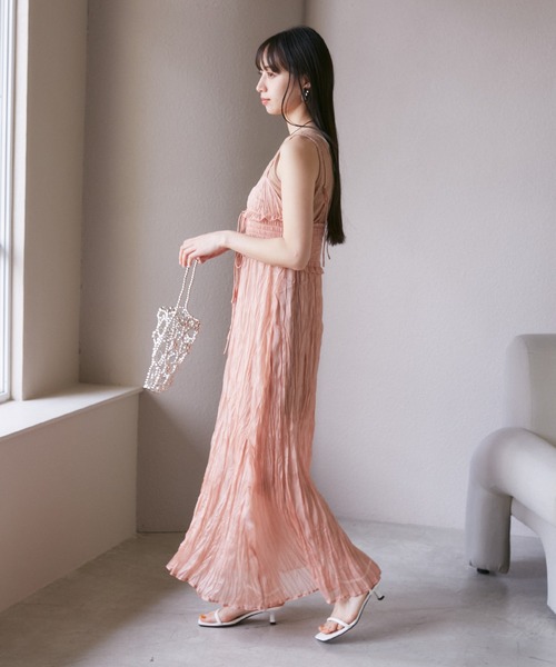 VIS（ビス）の「【SET】タンク付きシアーラメキャミワンピース【洗える】（ワンピース・レディース・グレー/ホワイト系その他5/ピンク系その他2・FREE）」の5枚目の写真