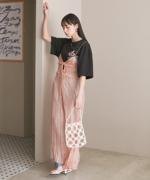 VIS（ビス）の「【SET】タンク付きシアーラメキャミワンピース【洗える】（ワンピース・レディース・グレー/ホワイト系その他5/ピンク系その他2・FREE）」の10枚目の写真