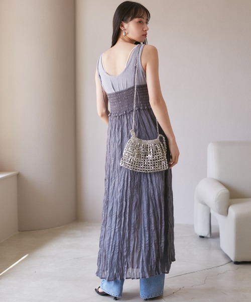 VIS（ビス）の「【SET】タンク付きシアーラメキャミワンピース【洗える】（ワンピース・レディース・グレー/ホワイト系その他5/ピンク系その他2・FREE）」の14枚目の写真