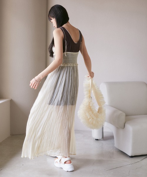 VIS（ビス）の「【SET】タンク付きシアーラメキャミワンピース【洗える】（ワンピース・レディース・グレー/ホワイト系その他5/ピンク系その他2・FREE）」の21枚目の写真