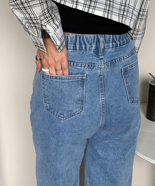 non-hedge（ノンヘッジ）の「リボン刺繍ストレートデニムパンツ（デニムパンツ・レディース・ブルー/ライトブルー・M/S）」の13枚目の写真