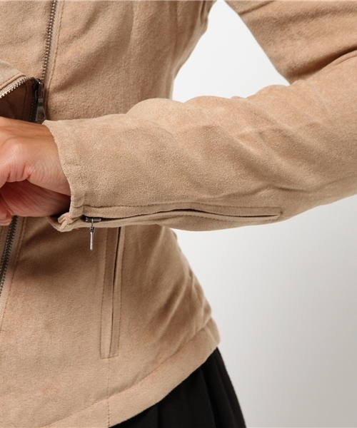 rienda（リエンダ）の「AWカラーFスエードショートJK（その他アウター・レディース・ブラック/ネイビー/ベージュ/ワインレッド・SMALL/MEDIUM）」の10枚目の写真