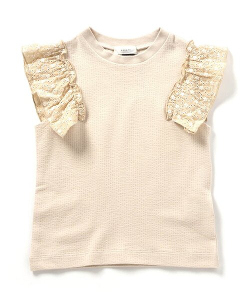 Seraph（セラフ）の「袖フリルガーリータンクトップ（タンクトップ・キッズ・ベージュ/オフホワイト/オレンジ/ラベンダー・120/110/100/140/130/95/90/80）」の3枚目の写真