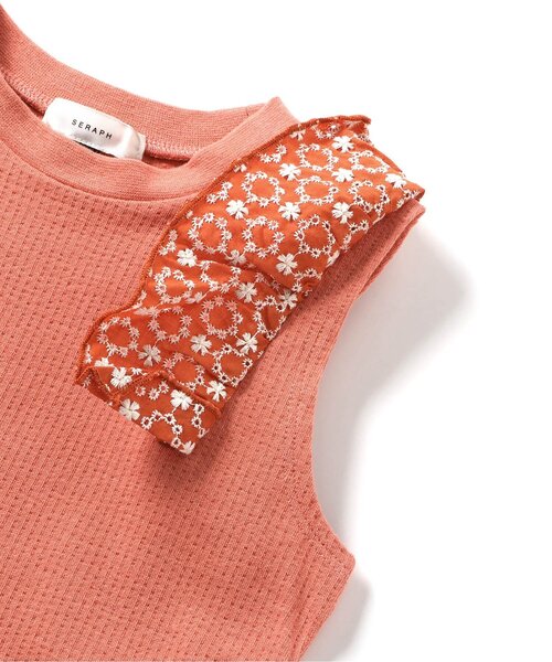 Seraph（セラフ）の「袖フリルガーリータンクトップ（タンクトップ・キッズ・ベージュ/オフホワイト/オレンジ/ラベンダー・120/110/100/140/130/95/90/80）」の14枚目の写真