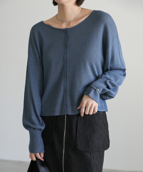 select MOCA(セレクトモカ)の「【冷房対策】ラメシアー長袖カーディガン(カーディガン/ボレロ・レディース・ベージュ/ブラック/ブルー・FREE)」の3枚目の写真