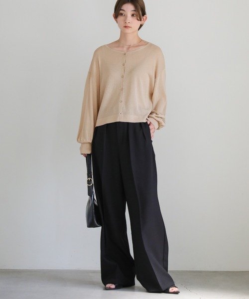 select MOCA(セレクトモカ)の「【冷房対策】ラメシアー長袖カーディガン(カーディガン/ボレロ・レディース・ベージュ/ブラック/ブルー・FREE)」の6枚目の写真