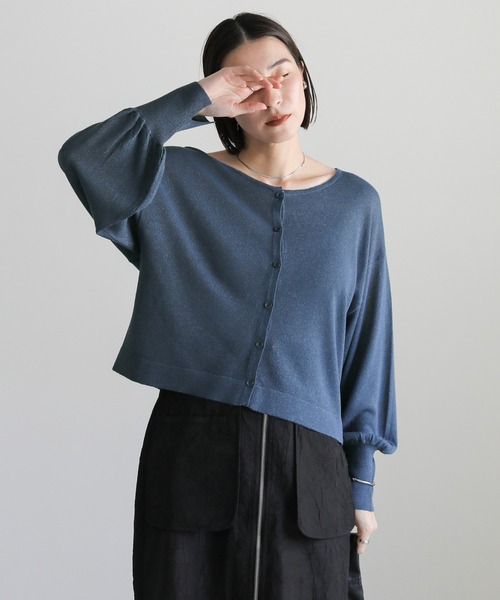 select MOCA(セレクトモカ)の「【冷房対策】ラメシアー長袖カーディガン(カーディガン/ボレロ・レディース・ベージュ/ブラック/ブルー・FREE)」の19枚目の写真