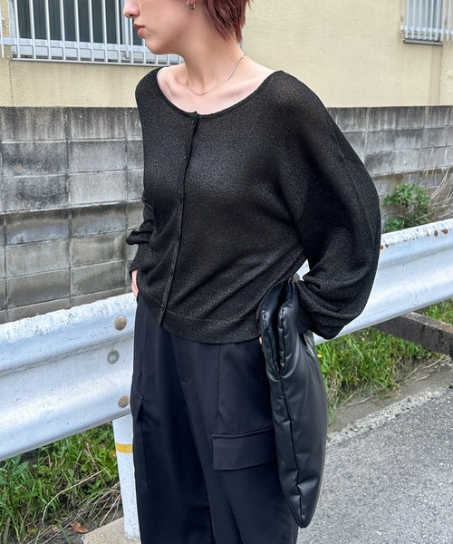 select MOCA(セレクトモカ)の「【冷房対策】ラメシアー長袖カーディガン(カーディガン/ボレロ・レディース・ベージュ/ブラック/ブルー・FREE)」の17枚目の写真