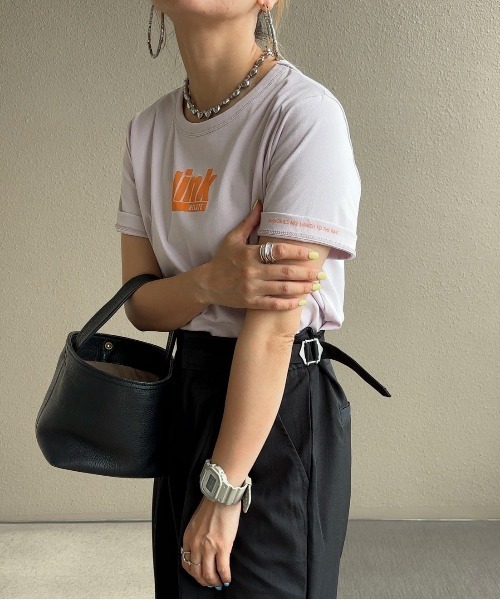 feepur by saya（フェピュールバイサヤ）の「スリーブロゴLink Tee（Tシャツ/カットソー・レディース・クリーム/ピンク/オフホワイト/ラベンダー・MEDIUM）」の8枚目の写真