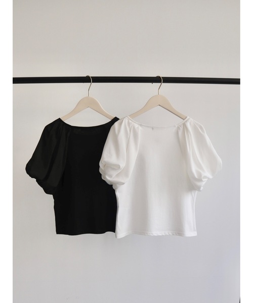 JUMELLE(ジュメロ)の「sleeve mix logo T(Tシャツ/カットソー・レディース・ブラック/ホワイト・FREE)」の15枚目の写真