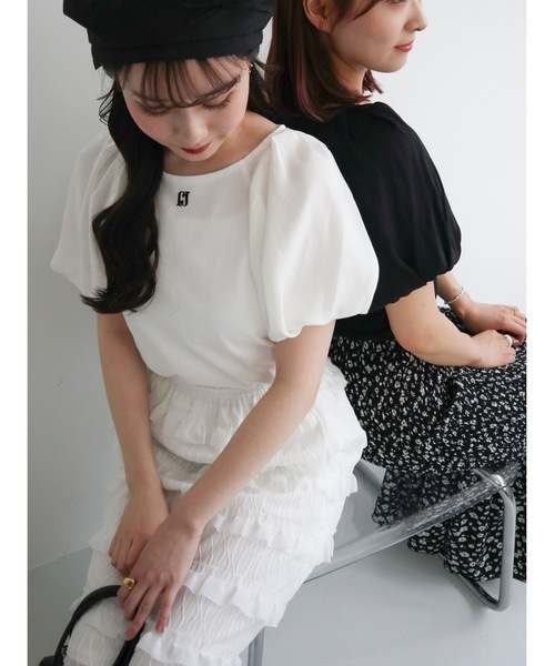 JUMELLE(ジュメロ)の「sleeve mix logo T(Tシャツ/カットソー・レディース・ブラック/ホワイト・FREE)」の8枚目の写真