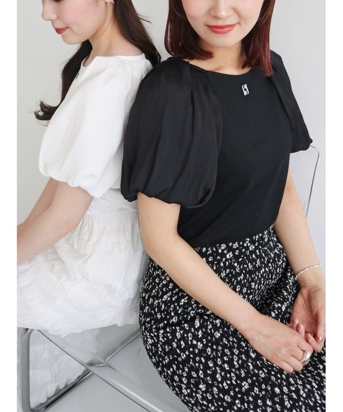 JUMELLE(ジュメロ)の「sleeve mix logo T(Tシャツ/カットソー・レディース・ブラック/ホワイト・FREE)」の9枚目の写真