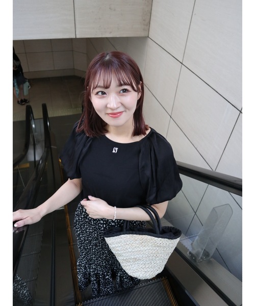 JUMELLE(ジュメロ)の「sleeve mix logo T(Tシャツ/カットソー・レディース・ブラック/ホワイト・FREE)」の10枚目の写真